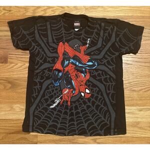 Vintage MAD ENGINE Spider Man Marvel Shirt 2000s Superhero Youth Size 20x15